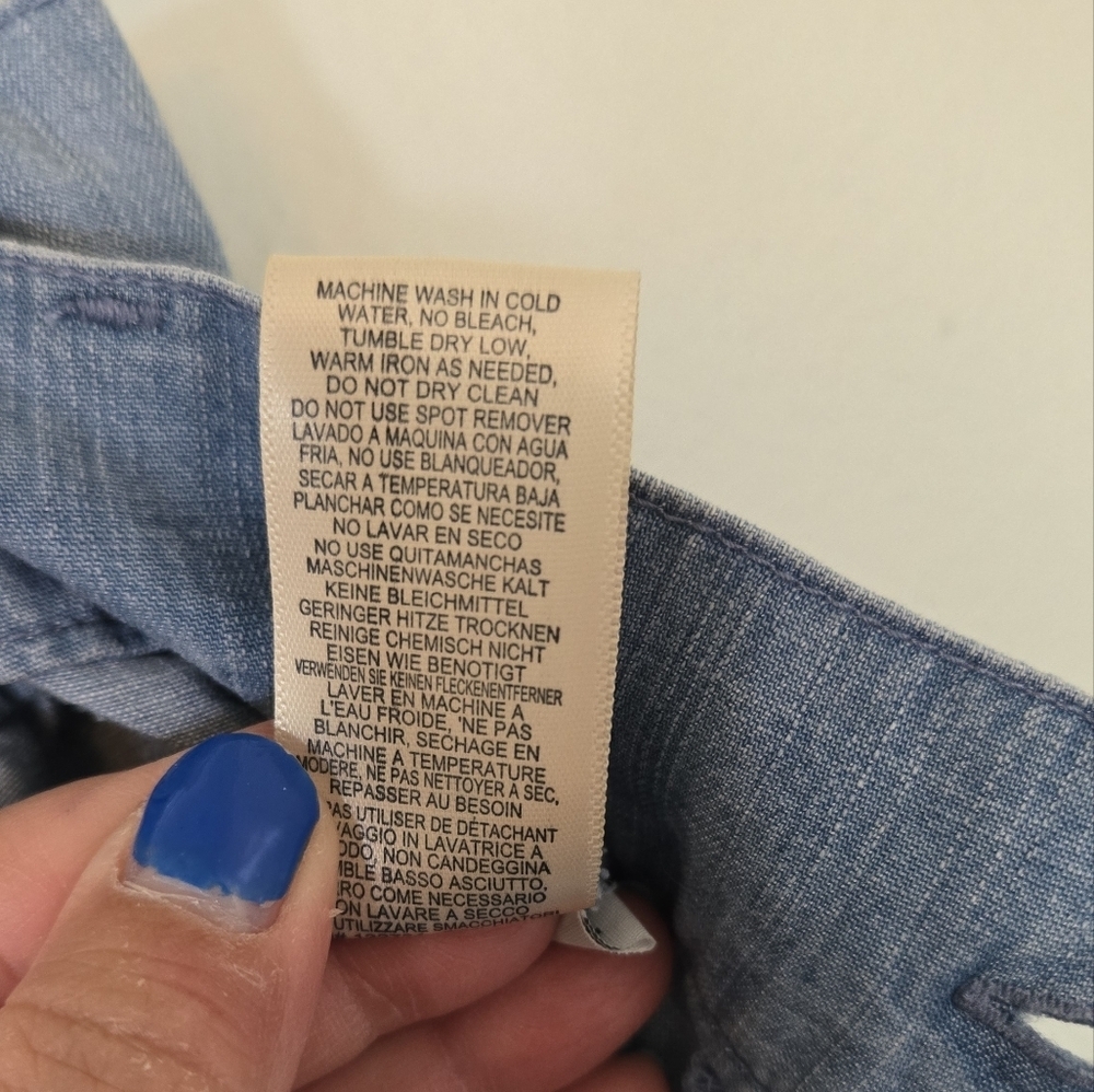 Cloth & Stone | Women's Wide Leg Light Wash Chambray Breezy Pants Size Medium - Picture 9 of 10